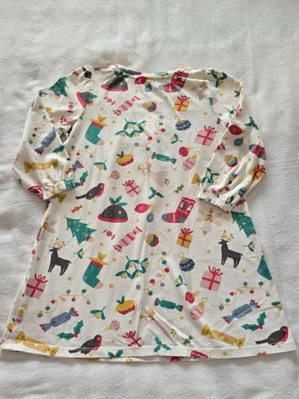 3-4Y Girls Mini Boden Long Sleeve Nightgown Bundle (Holiday and Floral)